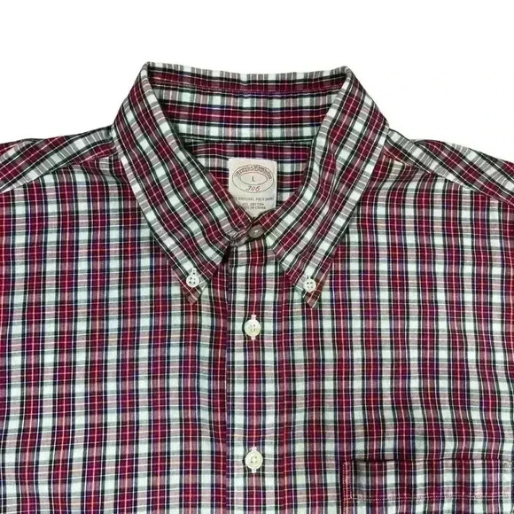 Brooks Brothers The Original Polo 346 Festive Plaid Cotton Collared Shirt - Picture 3 of 7